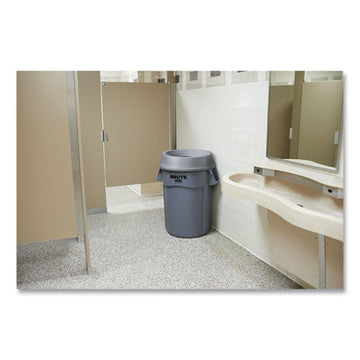 Rubbermaid® Commercial Brute Vented Trash Receptacle, Round, 44 Gal, Gray freeshipping - TVN Wholesale
